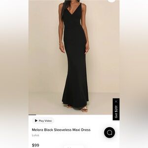 Lulu's Black Sleeveless V-Neck Maxi Dress